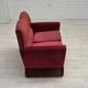1970s, Danish 2-seater sofa, red furniture velour.