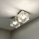 Vintage 70s Handmade Murano Ice Glass Wall or Ceiling Lamps by Toso