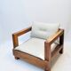 Fauteuil en chêne massif — reconstruit en 100 % laine vierge