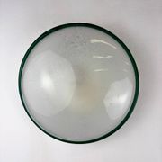 "Ronda" wall light by Leucos – green rim & frosted Murano glass, Italy 1970s