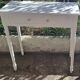 Current dressing table console in white painted wood with one drawer