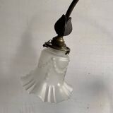 Large signed Art Nouveau style bronze sculpture lamp