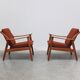 Danish pair of easy chairs in oak by Niels Koefoed, 1960s