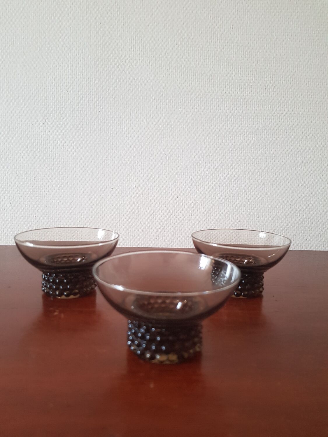 Set of 7 black vintage glasses