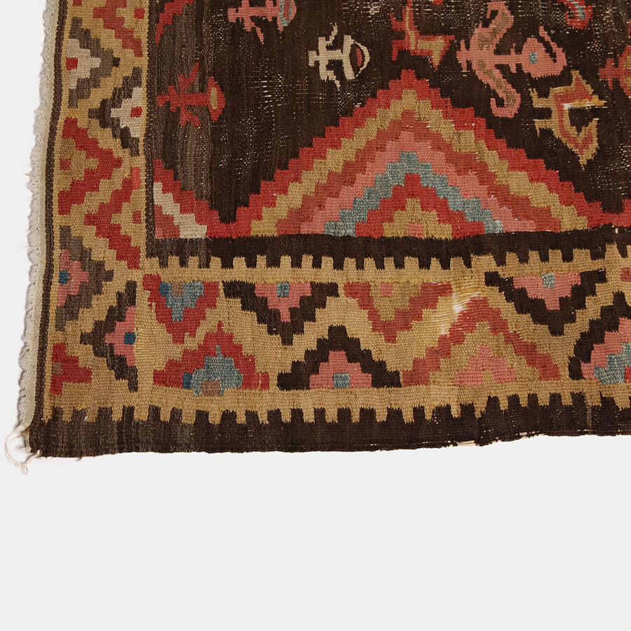 Antique turkish tribal rug 125x288cm