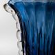 Vintage Murano glass vase by Barovier, royal blue with gold, 1960s.