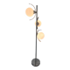 70s chrome metal floor lamp with 3 opaline ball lights