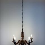 Louis XVI style wooden chandelier, 1890s