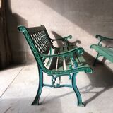 Old cast iron and wood garden bench