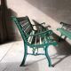 Old cast iron and wood garden bench