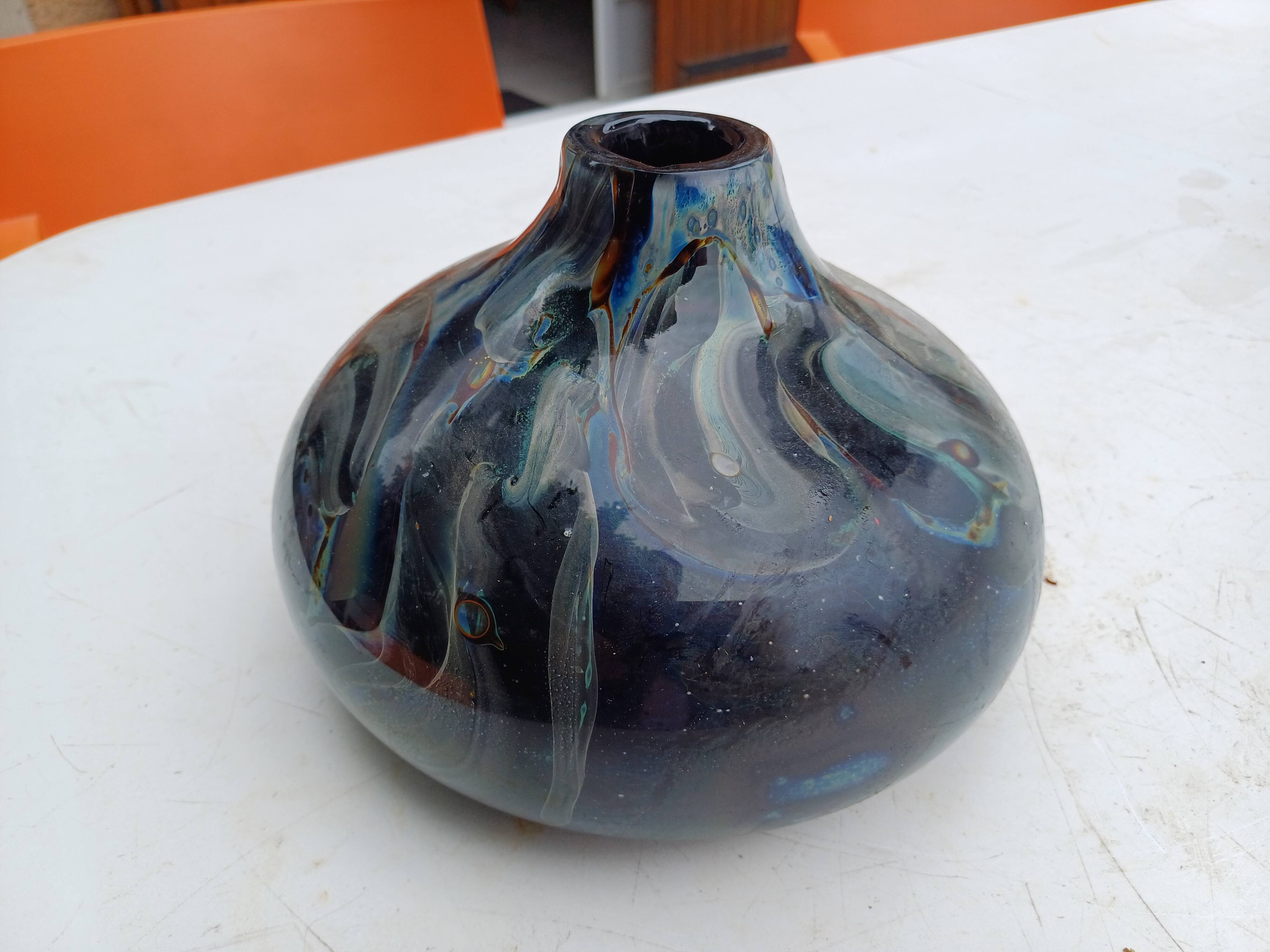 Glass Paste Vase by Louis Leloup, Val St Lambert