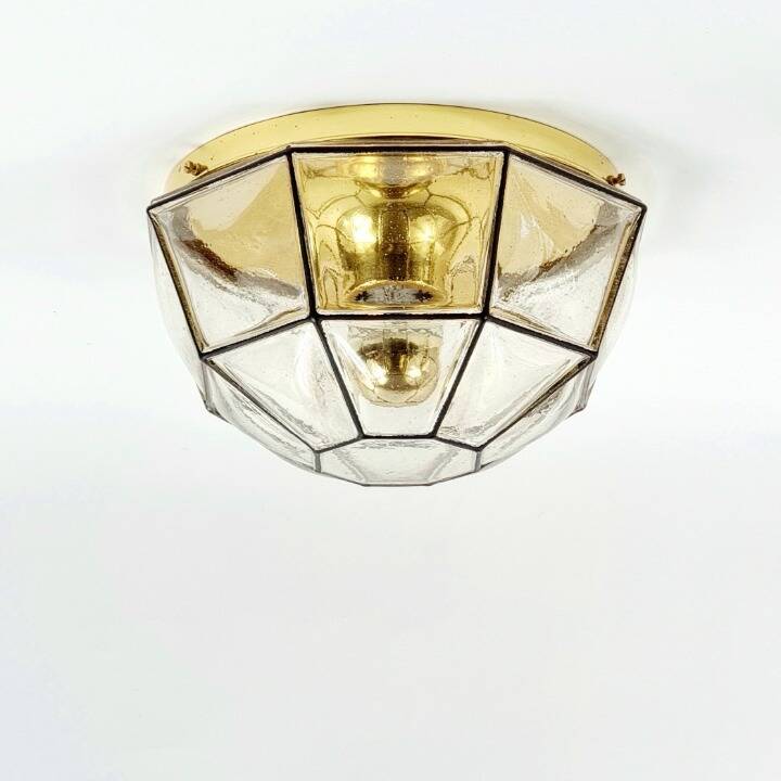 Mid-century glass ceiling light by Limburg, Germany, 1960s.
