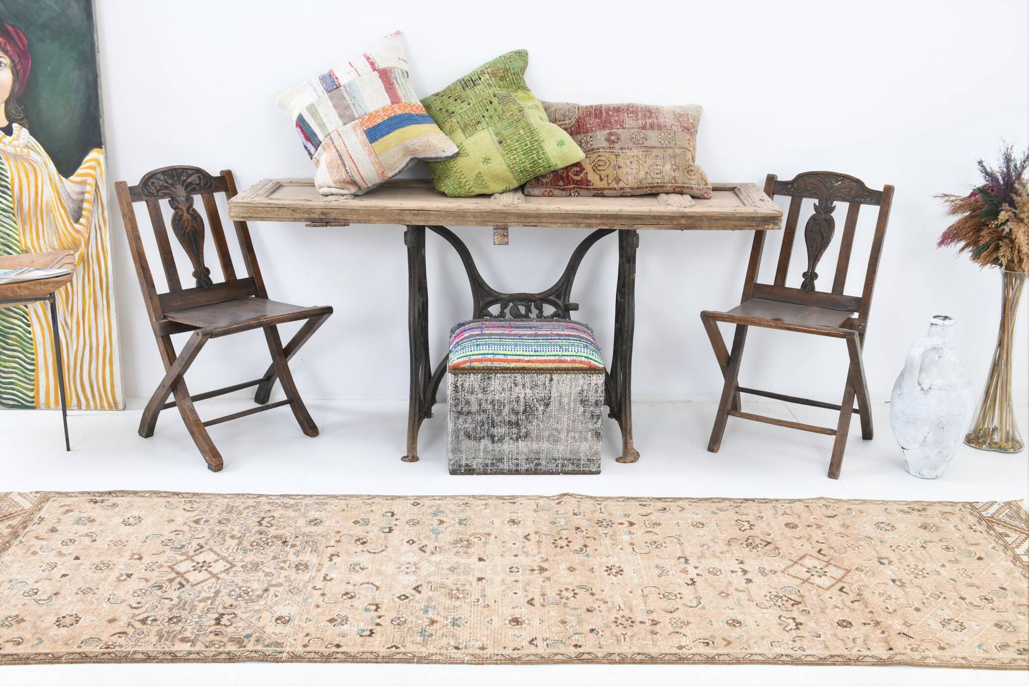 3x10 Nuances De Beige Tapis Terrestre Persan, 81x295Cm