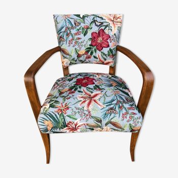 Reupholstered art deco armchair