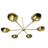 6-Light Mid Century Sputnik Antique Patina Chandelier Handmade Vintage Inspired Ceiling Pendant