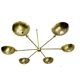 6-Light Mid Century Sputnik Antique Patina Chandelier Handmade Vintage Inspired Ceiling Pendant