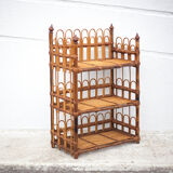 Vintage rattan wall shelf