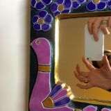 Enamelled ceramic mirror by François Lembo