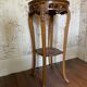 Fifth wheel / Carved wooden plant door with double top - brown marble around 1900