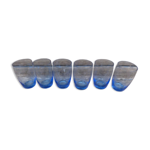 Ensemble de 6 verres gobelets bleus