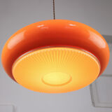 Mid-century acrylic italian orange pendant lamp