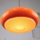 Mid-century acrylic italian orange pendant lamp