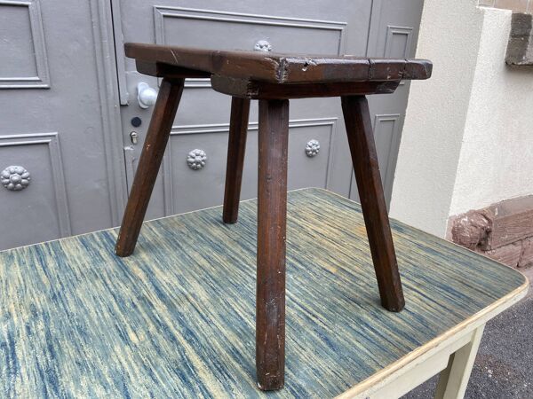 Tabouret ferme sapin bois vintage