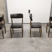 Lot of 4 Scandinavian chairs feet fused wood 60's