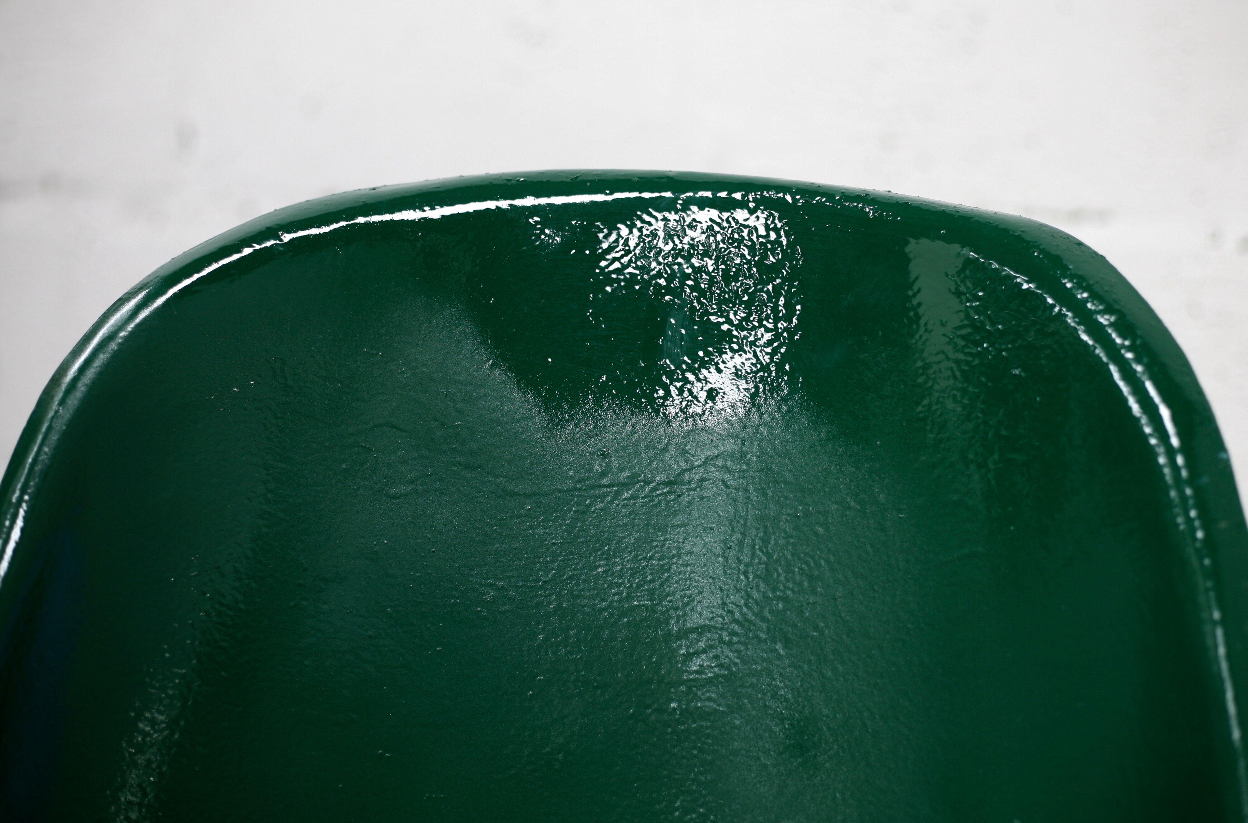 3 painted fiberglass “space age” armchairs. France, circa 1970