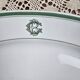 Antique oval dish Mehun France – White porcelain with green trim