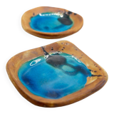 Set of 2 lagoon blue pottery pockets from La Colombe