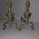 Pair of andirons for the fireplace in bronze louis xv style