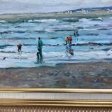 Painting Oil on canvas signed -Normandy - dimension: height -37cm- Width -63cm-