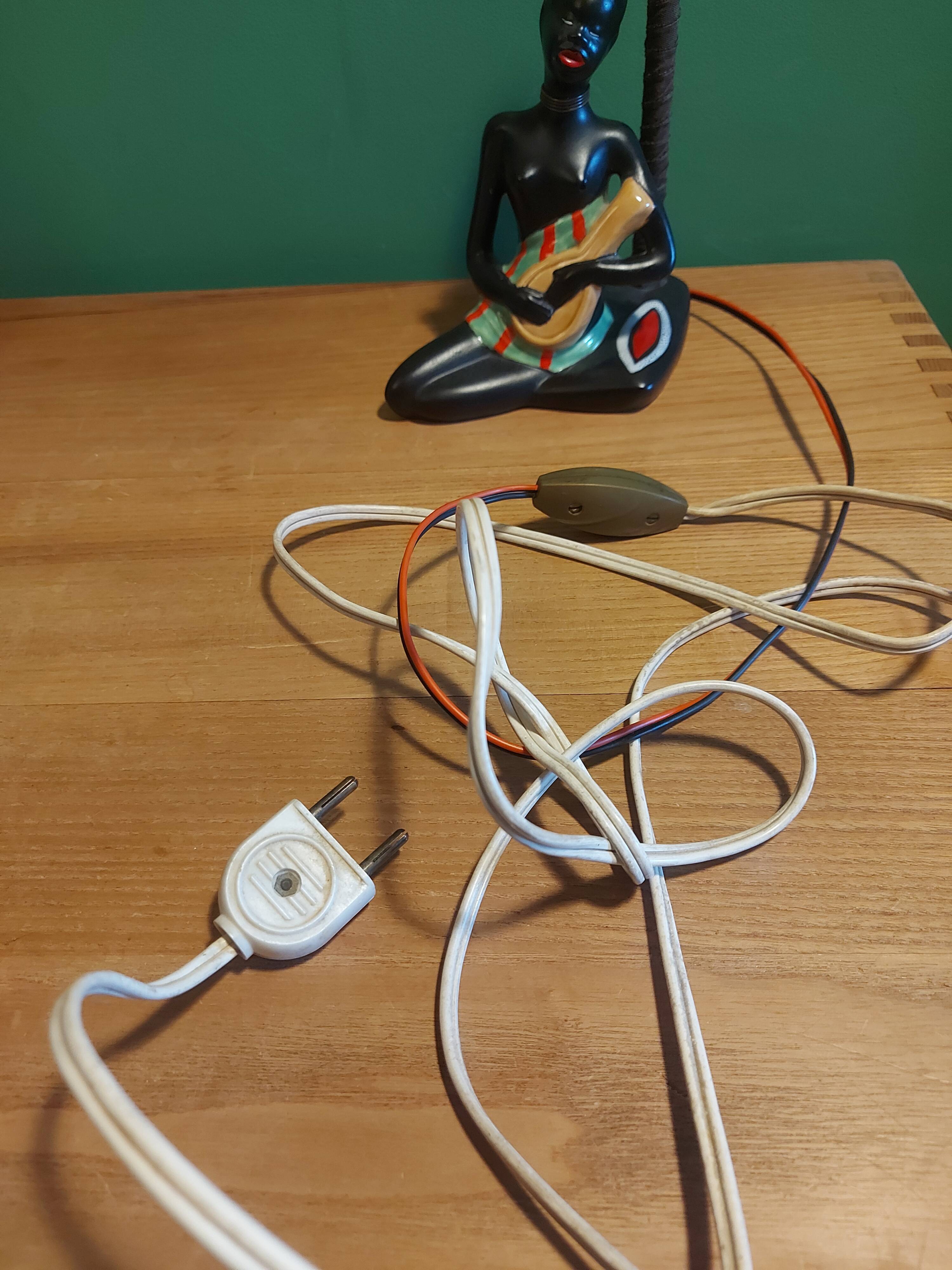 Vintage ceramic lamp 60's african
