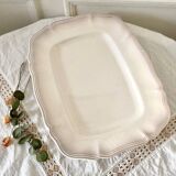 Rectangular ivory-colored serving dish Sarreguemines Chambord model