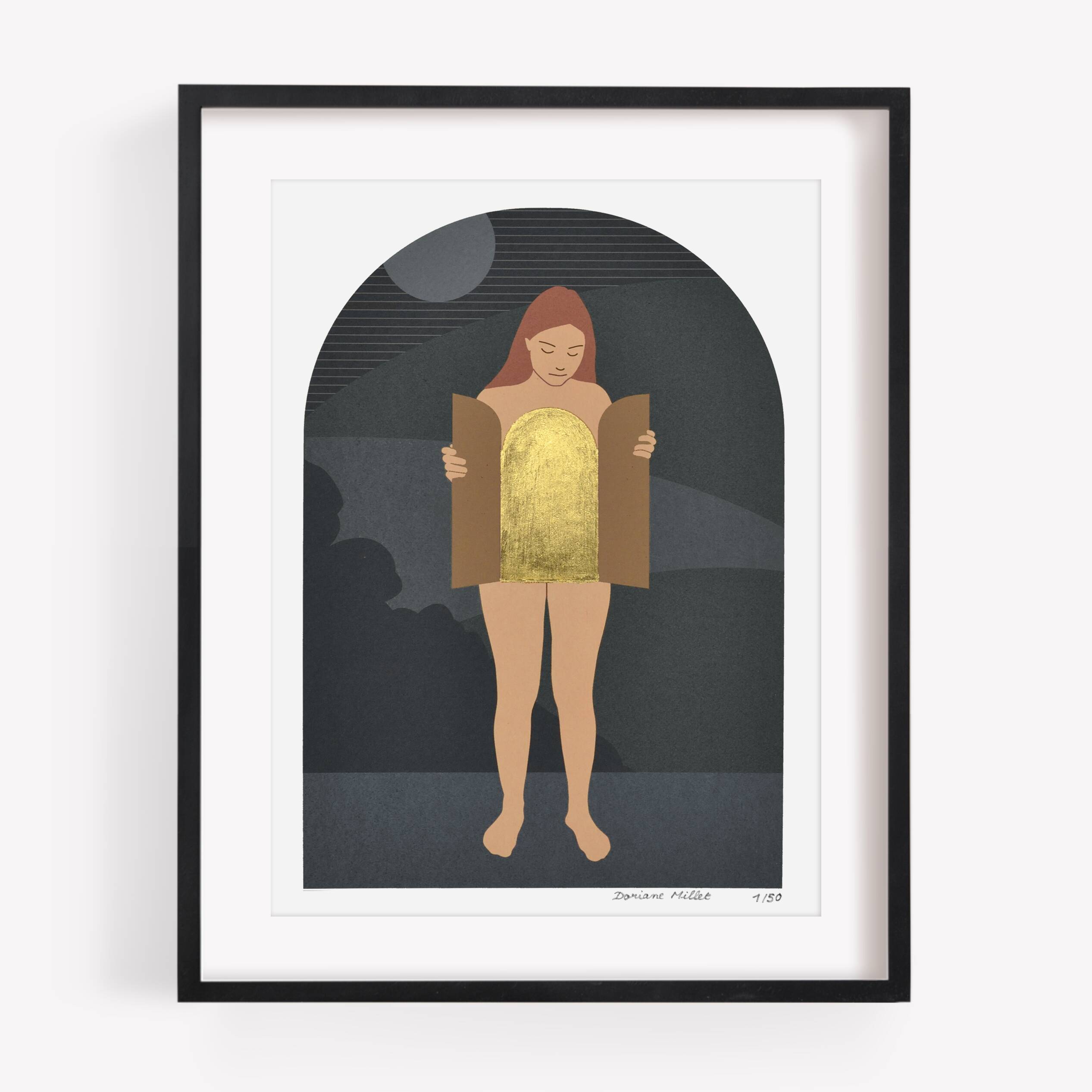 22 carat gold enhanced print, Le Trésor, 15x20 cm, signed limited edition