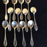 12 silver metal spoons, ice spoons