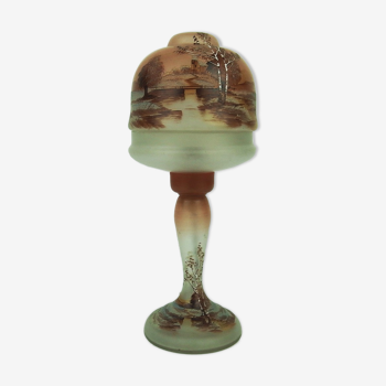 Art Nouveau glass mushroom lamp