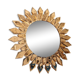 Vintage venetian sun mirror 50/60s, beveled large format 100 cm sb 100cm