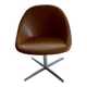 Set of 8 Italian design swivel chairs in cognac leather.