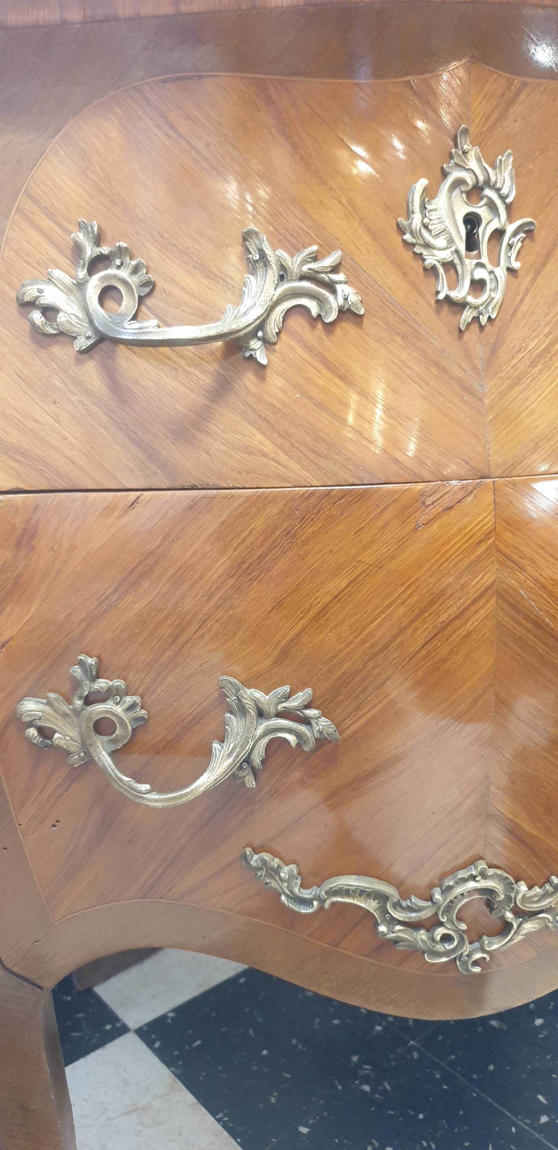 Louis XV style curved commode in rosewood