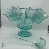 Punch service, Medici sangria in blue bubbled glass