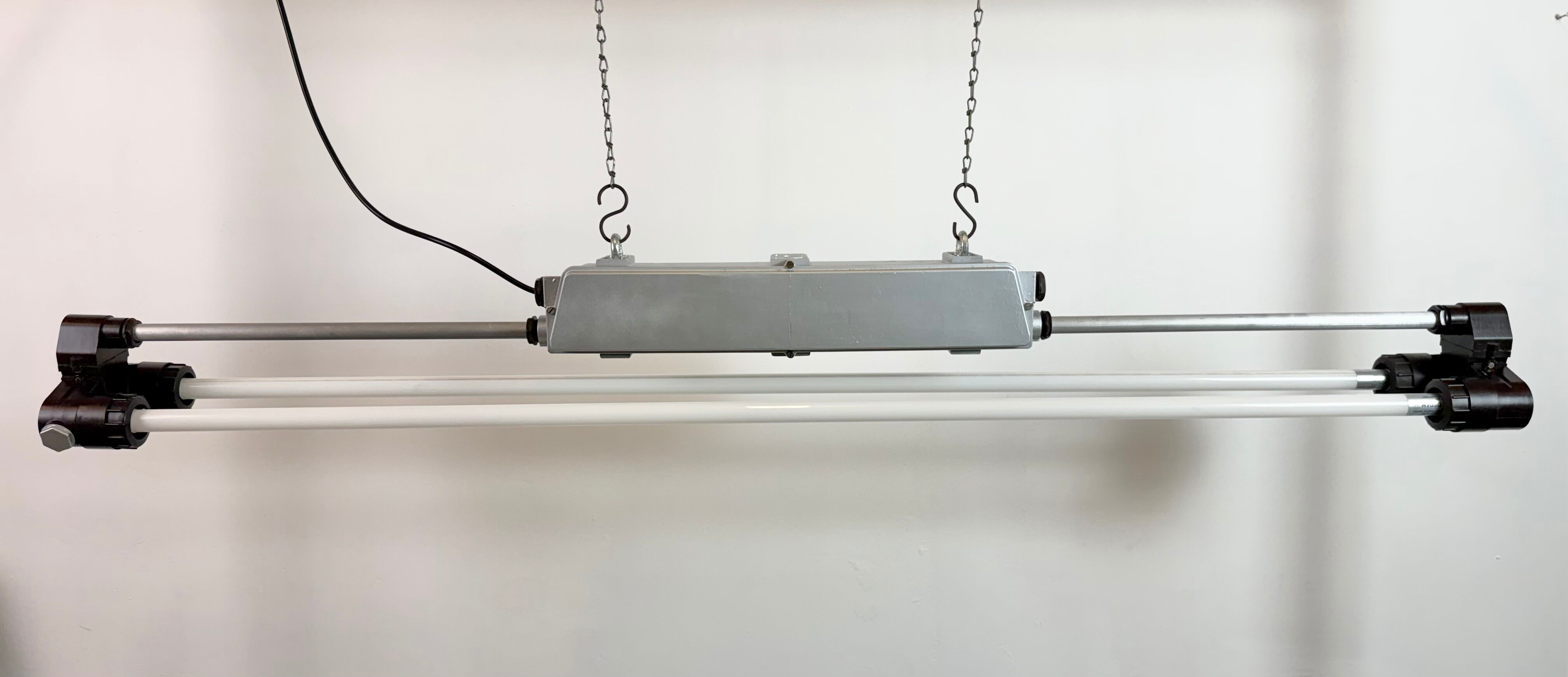 Industrial Silver Tube Light from Elektrosvit, 1970s