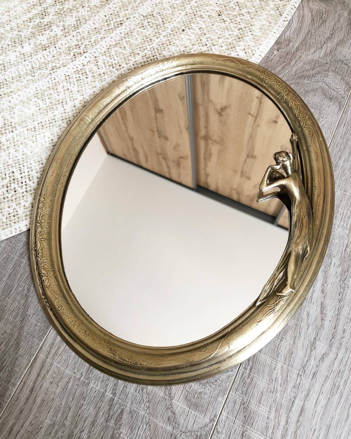 Vintage brass mirror