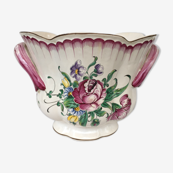Pot cover or ice bucket with polychrome decoration of the lunéville type