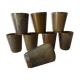 Lot 8 glasses sandstone cups stamped Digoin mug vintage cup