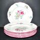 Série de 6 assiettes plates en faïence de Lunéville Keller&Guérin modèle fleuri polychrome Réverbère