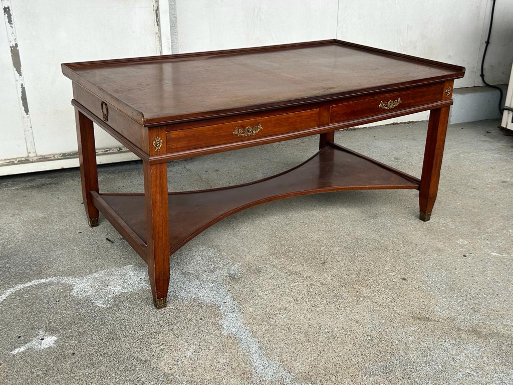 Empire style mahogany rack system library table from 20th century period