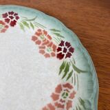 Set de 2 assiettes Choisy le roi , terre de fer , motif floral, fin XIXème