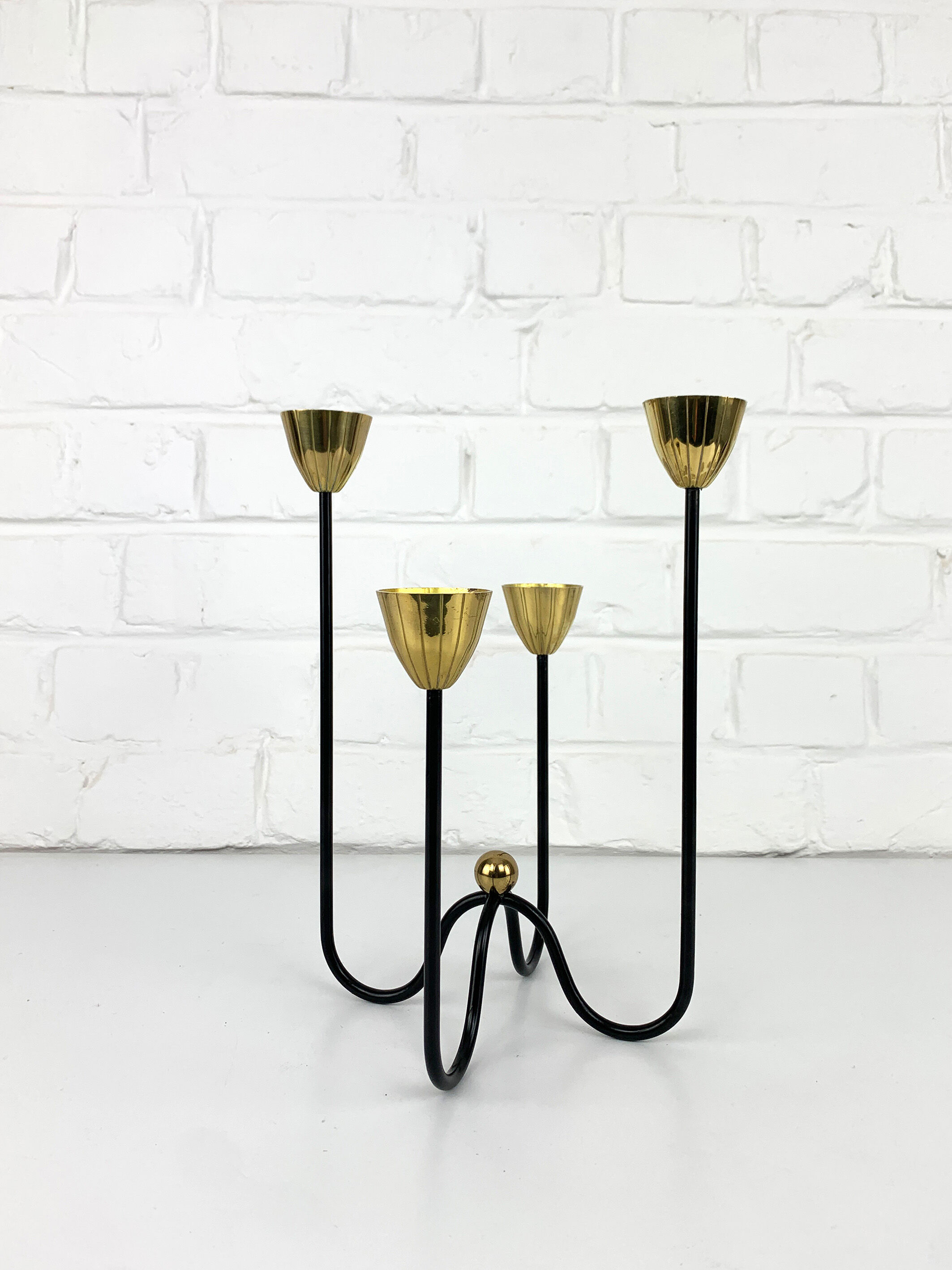 Mid-Century Scandinavian candlestick, Gunnar Ander's candle holder for Ystad Metall, Sweden